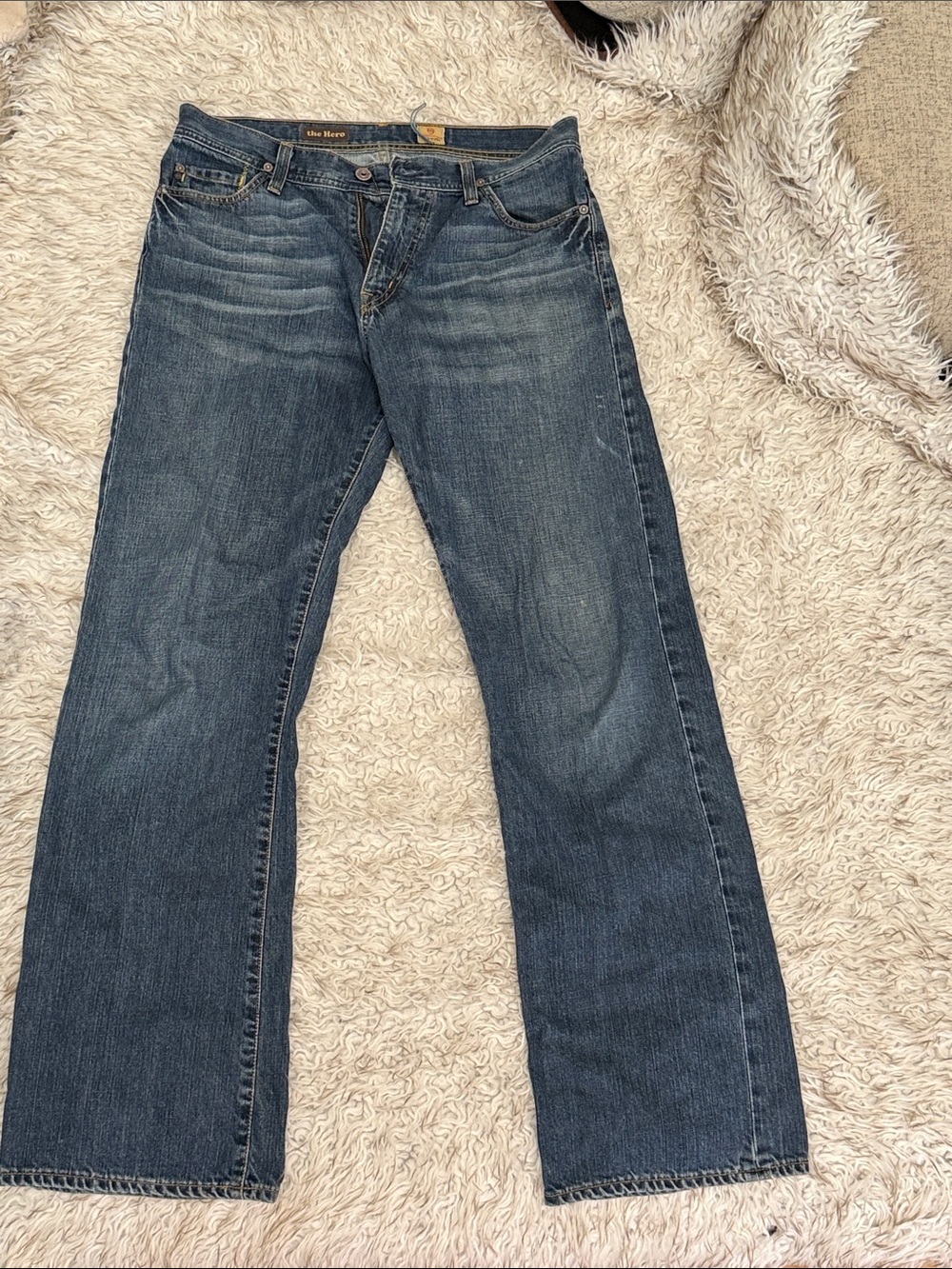 Ag Adriano Goldschmied Men’s Bootcut Jeans in Dark Blue Wash